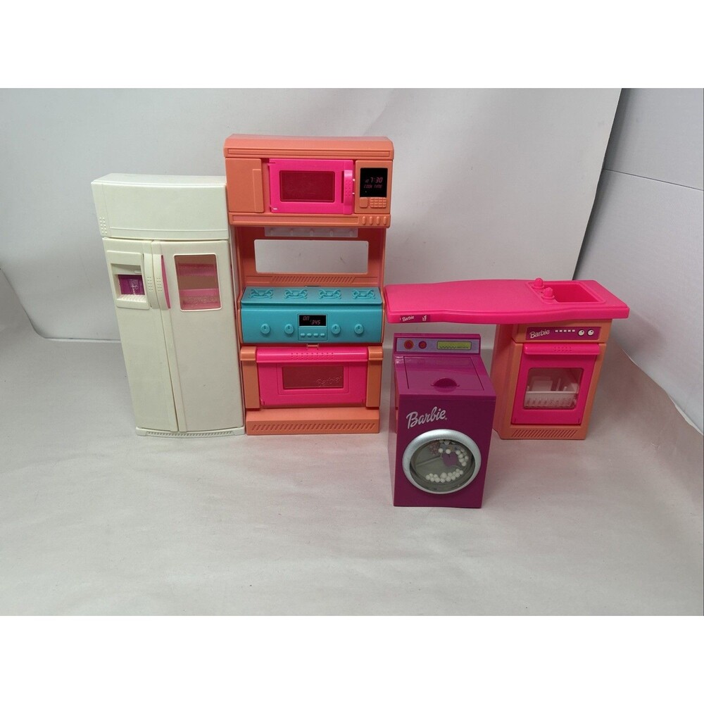 Barbie So Much To Do Kitchen Set w/ Washer: Sink, Stove, Refrigerator 1994